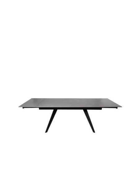 Mesa KONRAD 160x90 cm de Comedor, Porcelánico / Metal / Gris / Negro