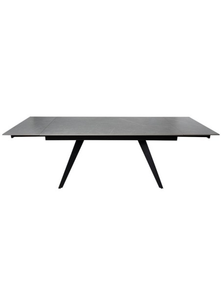 Mesa KONRAD 160x90 cm de Comedor, Porcelánico / Metal / Gris / Negro