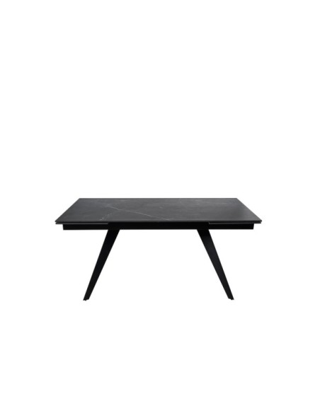Mesa KONRAD 160x90 cm de Comedor, Porcelánico / Metal / Negro