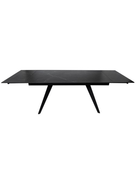 Mesa KONRAD 160x90 cm de Comedor, Porcelánico / Metal / Negro