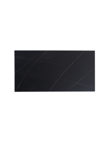 Mesa HERON 160x90 cm de Comedor, Porcelánico / Madera / Negro / Nogal