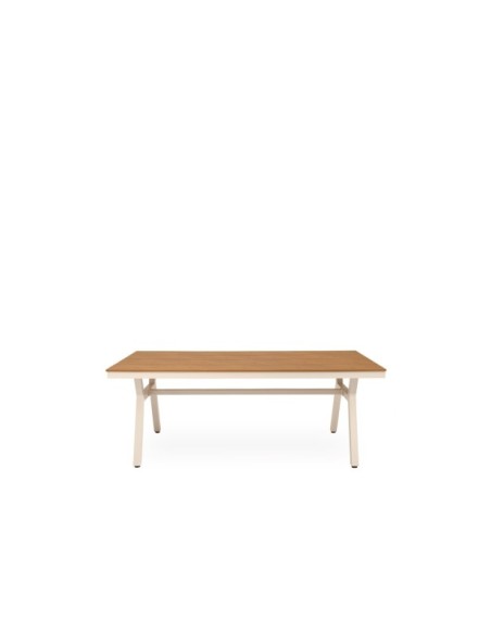 Mesa NORTH 200x88 cm de Comedor, Polimadera / Aluminio / Beige
