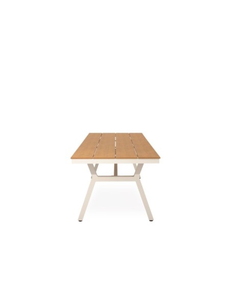 Mesa NORTH 200x88 cm de Comedor, Polimadera / Aluminio / Beige