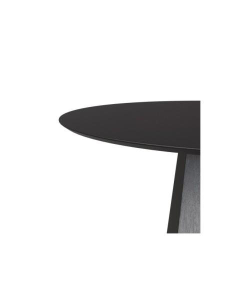 Mesa VIOLETTE Ø120x76 cm de Comedor, Madera de Roble / Negro
