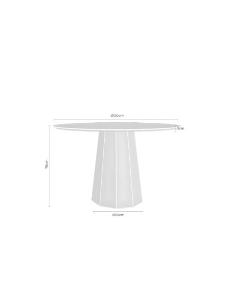 Mesa VIOLETTE Ø120x76 cm de Comedor, Madera de Roble / Negro