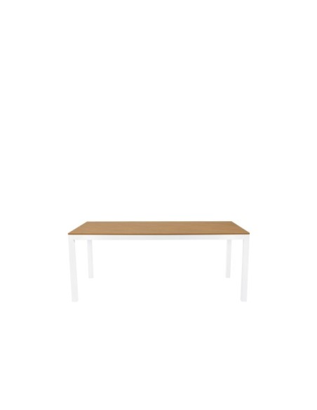 Mesa GUIULIA 180x86 cm de Comedor, Polimadera / Aluminio / Blanco