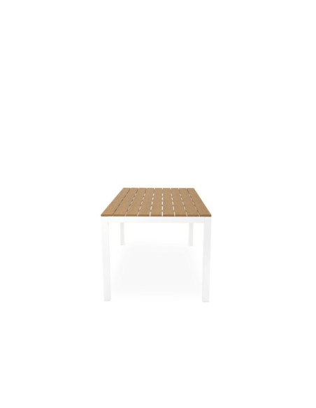 Mesa GUIULIA 180x86 cm de Comedor, Polimadera / Aluminio / Blanco