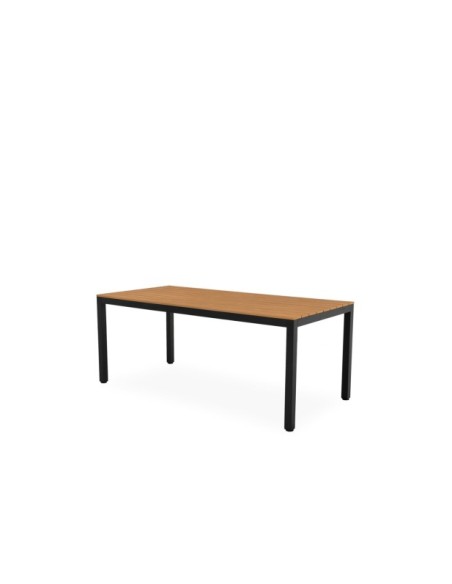 Mesa GUIULIA 180x86 cm de Comedor, Polimadera / Aluminio / Negro