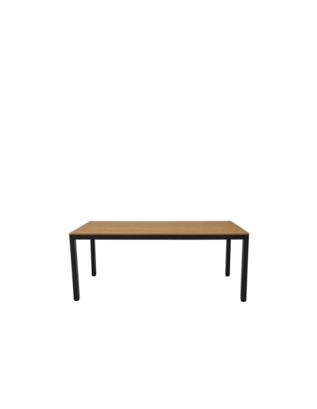 Mesa GUIULIA 180x86 cm de Comedor, Polimadera / Aluminio / Negro