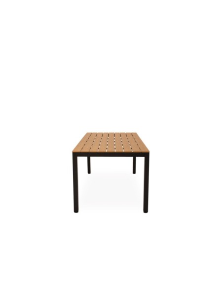 Mesa GUIULIA 180x86 cm de Comedor, Polimadera / Aluminio / Negro