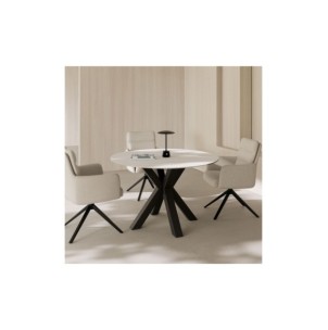 Mesa BEAH Ø120x76 cm de Comedor, Porcelánico / Metal /... 2