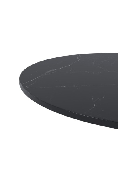 Mesa Baja STATEMENT Ø70x75 cm de Comedor, Porcelánico / Metal / Negro / Blanco