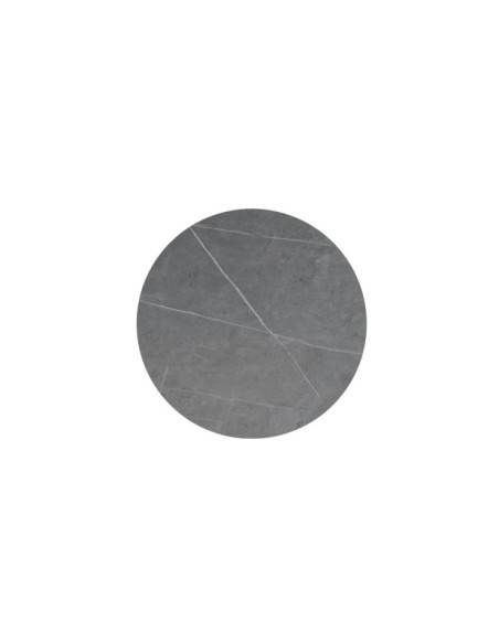 Mesa Baja STATEMENT Ø70x75 cm de Comedor, Porcelánico / Metal / Gris / Blanco