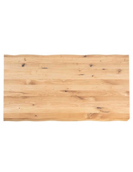 Mesa MOODY 220x100 cm de Comedor, Metal / Madera de Roble / Natural / Blanco