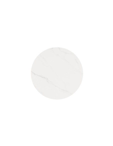 Mesa BEAH Ø100x76 cm de Comedor, Porcelánico / Metal / Blanco / Negro