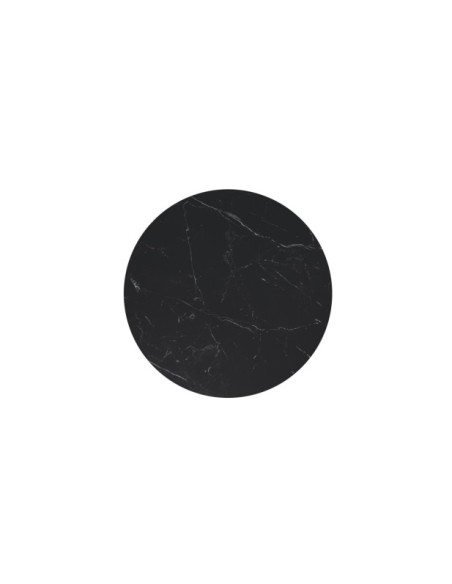 Mesa BEAH Ø100x76 cm de Comedor, Porcelánico / Metal / Negro