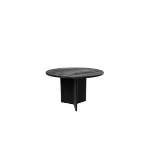 Mesa ÅBEN Ø120x77 cm de Comedor, Madera de Mango / Negro