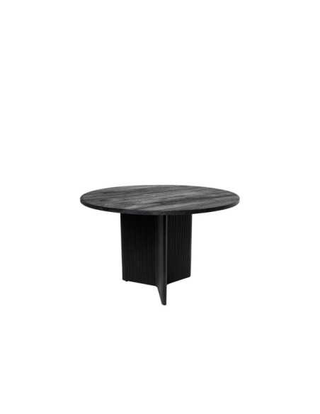 Mesa ÅBEN Ø120x77 cm de Comedor, Madera de Mango / Negro