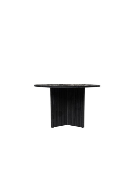 Mesa ÅBEN Ø120x77 cm de Comedor, Madera de Mango / Negro