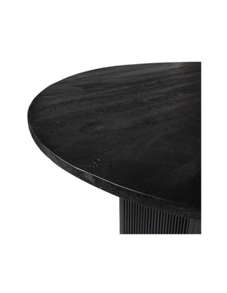 Mesa ÅBEN Ø120x77 cm de Comedor, Madera de Mango / Negro