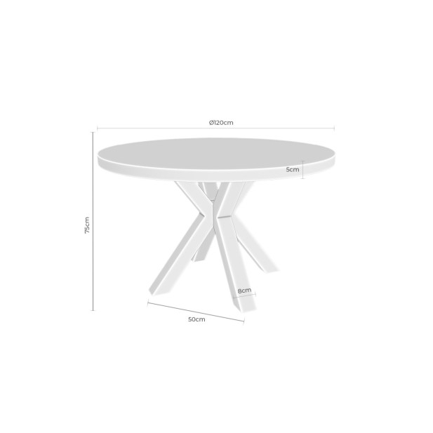Mesa BEATRICE Ø120x75 cm de Comedor,...