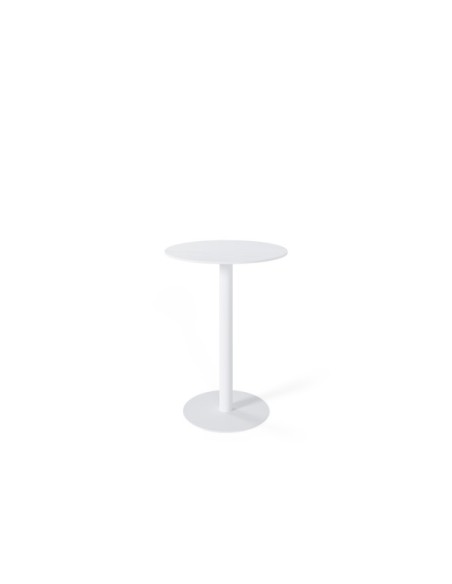Mesa Alta STATEMENT Ø70x96 cm de Comedor, Porcelánico / Metal / Blanco