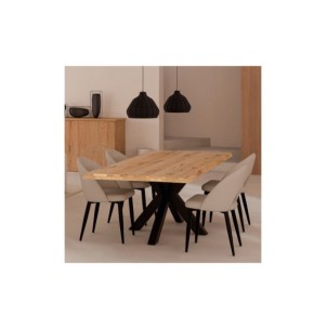 Mesa MOODY 180x95 cm de Comedor, Metal / Madera de Roble... 2
