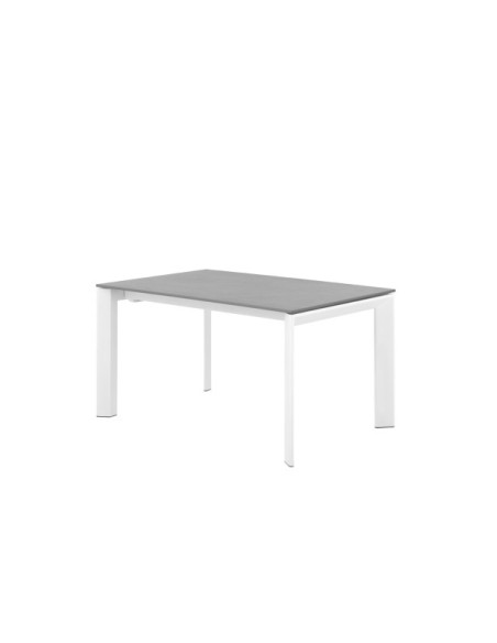 Mesa Extensible SALLY 140/200x90 cm, Porcelánico / Metal / Gris / Blanco