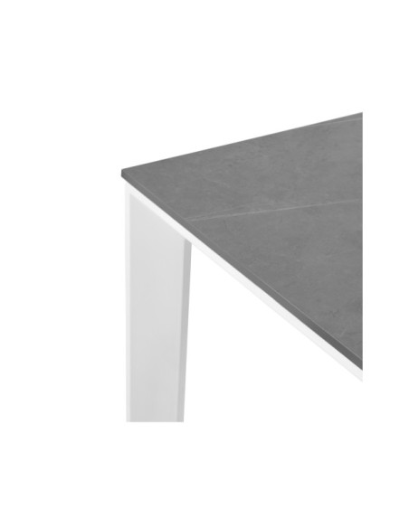 Mesa Extensible SALLY 140/200x90 cm, Porcelánico / Metal / Gris / Blanco