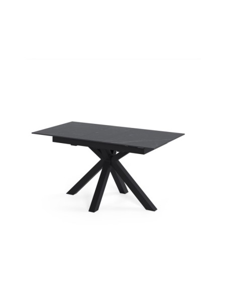 Mesa Extensible RUBENS 140/180x90 cm, Porcelánico / Metal / Negro