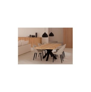 Mesa MOODY 140x90 cm de Comedor, Metal / Madera de Roble... 2