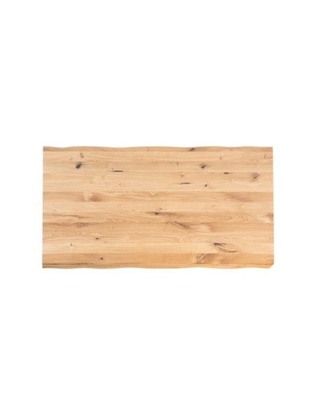 Mesa MOODY 140x90 cm de Comedor, Metal / Madera de Roble / Natural / Negro
