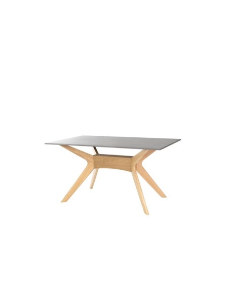 Mesa HERON 140x90 cm de Comedor, Porcelánico / Madera / Gris / Roble