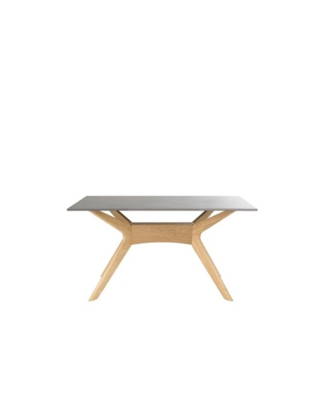 Mesa HERON 140x90 cm de Comedor, Porcelánico / Madera / Gris / Roble
