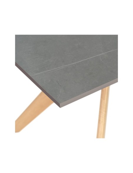 Mesa HERON 140x90 cm de Comedor, Porcelánico / Madera / Gris / Roble