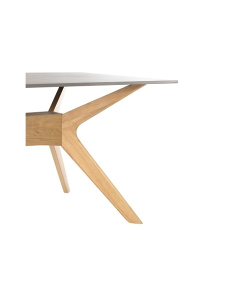 Mesa HERON 140x90 cm de Comedor, Porcelánico / Madera / Gris / Roble