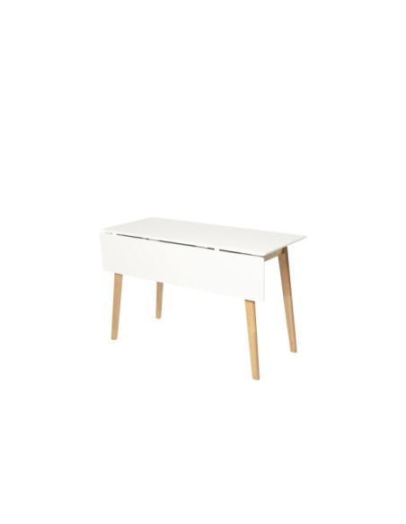 Mesa GERD 120x50 cm de Comedor, MDF / Madera / Blanco / Roble