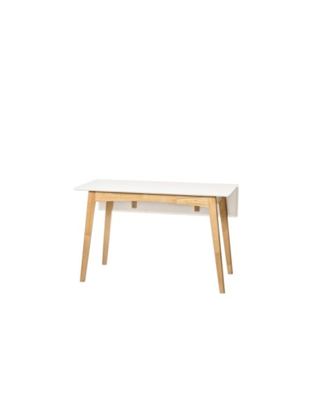 Mesa GERD 120x50 cm de Comedor, MDF / Madera / Blanco / Roble