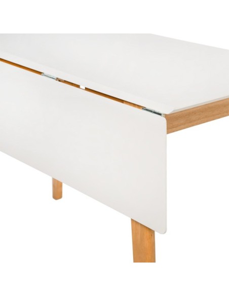 Mesa GERD 120x50 cm de Comedor, MDF / Madera / Blanco / Roble