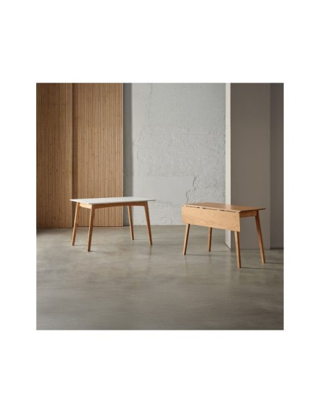 Mesa GERD 120x50 cm de Comedor, MDF / Madera / Blanco / Roble