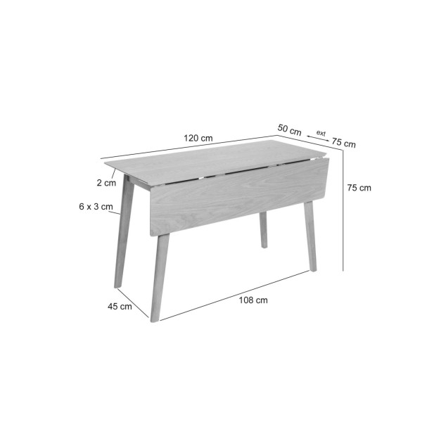 Mesa GERD 120x50 cm de Comedor, MDF /...
