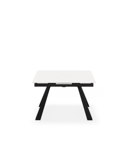 Mesa Extensible KLARA 160/220x90 cm, Porcelánico / Metal / Blanco / Negro