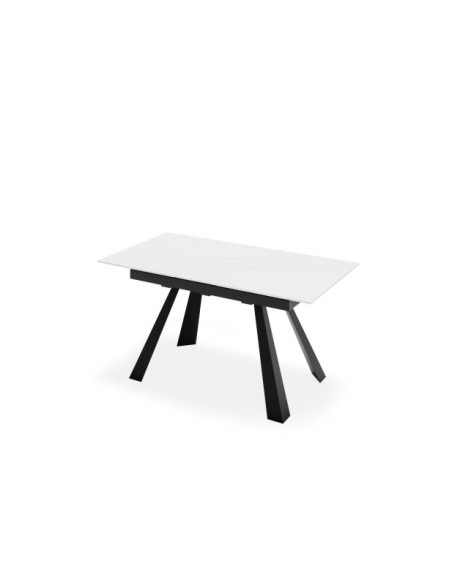 Mesa Extensible KLARA 160/220x90 cm, Porcelánico / Metal / Blanco / Negro