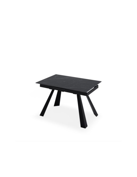 Mesa Extensible KLARA 160/220x90 cm, Porcelánico / Metal / Negro