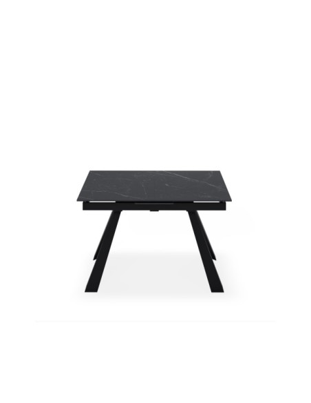 Mesa Extensible KLARA 160/220x90 cm, Porcelánico / Metal / Negro