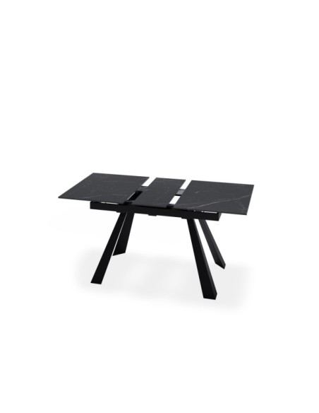 Mesa Extensible KLARA 160/220x90 cm, Porcelánico / Metal / Negro