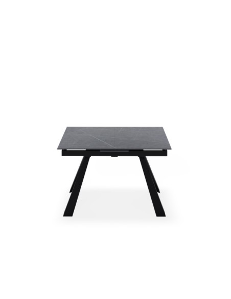 Mesa Extensible KLARA 160/220x90 cm, Porcelánico / Metal / Gris / Negro