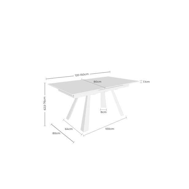Mesa Extensible KLARA 120/150x80 cm,...