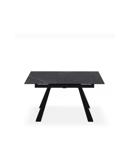 Mesa Extensible KLARA 120/150x80 cm, Porcelánico / Metal / Negro