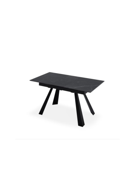 Mesa Extensible KLARA 120/150x80 cm, Porcelánico / Metal / Negro